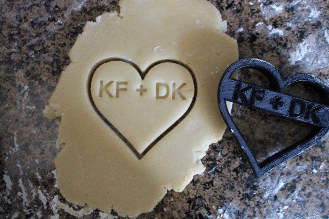 Cookie Cutter Personalized Valentines Day Cookie Cutter Custom Made Heart Shaped